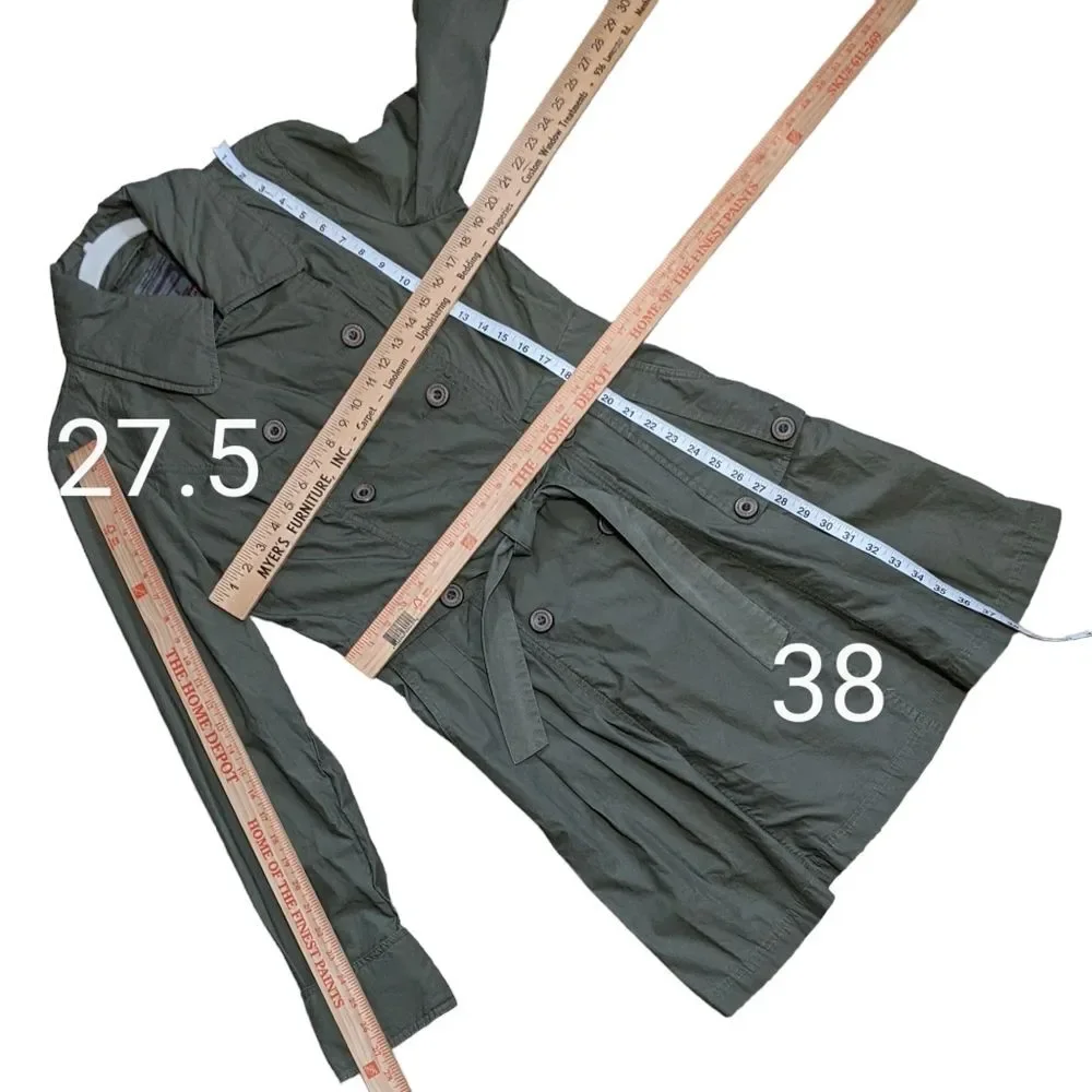 DreiMaster cotton double breasted military- esque utility trench coat Large